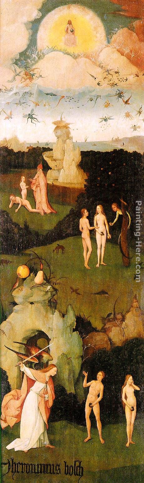 Haywain, left wing of the triptych painting - Hieronymus Bosch Haywain, left wing of the triptych art painting